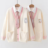 Bunny Cardigan Sweater Shirt Set