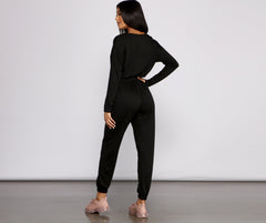 Casual Mood Surplice Jogger Jumpsuit Sai Feel