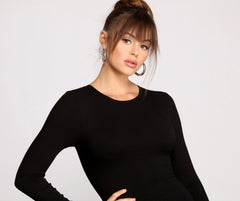 Chic Ribbed Knit Basic Mini Dress Sai Feel