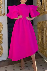 Schickes weißes A-Linien-Midikleid