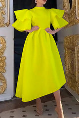 Schickes weißes A-Linien-Midikleid