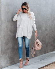 Close To You Pocketed Sweater - Warm Grey - FINAL SALE