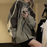 Color Block Zip Up Hooded Jacket