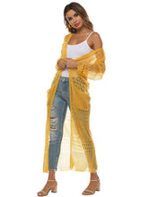 Cut Out Pocket Open Front Longline Cardigan Sai Feel