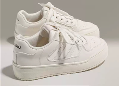 Atmungsaktive Vintage Canvas Plateau Damen Sneaker - Stylische Schnürschuhe