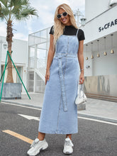 Denim Maxi Cami Dress with Self Waist Tie Sai Feel