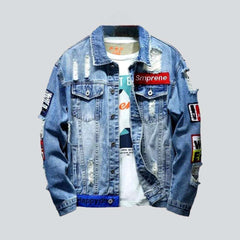 Distressed oversized jeans jacket