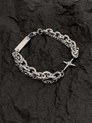 Geometric Decor Link Chain Layered Bracelet