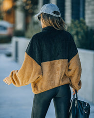 Nava Pocketed Colorblock Zip Up Jacket - Black Ins Street