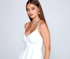 Flirty And Frilly Pleated Skater Dress Sai Feel