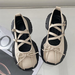 Grunge-Sandalen mit Bubble-Plateau und Schleife vorne