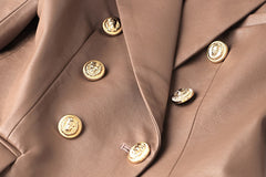 Killian Double Breasted Leather Blazer