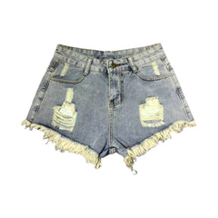 Y2k distressed women jean shorts