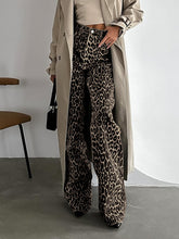 FLARE ANIMAL PRINT TROUSERS PANT LEOPAR