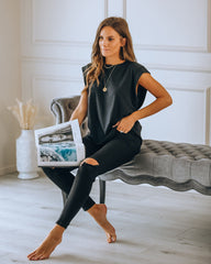 Thirst For Adventure Cotton Blend Tee - Black