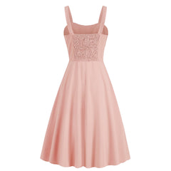 Camisole-Kleid mit Knotenträgern und gerüschter Brust