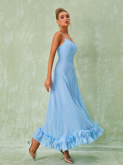 Ilsa – Blaues Spaghetti-Midikleid