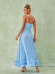 Ilsa – Blaues Spaghetti-Midikleid