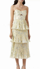 Jacquard-Midikleid mit Stufendesign in Grau