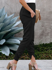 Geschlitzte Cropped-Hose