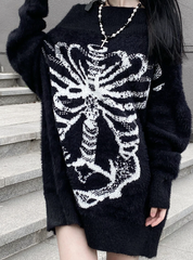 Lockerer Pullover mit Vintage-Schmetterlingsdruck