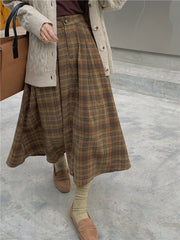 Lushingfell – Karierter Rock mit hoher Taille