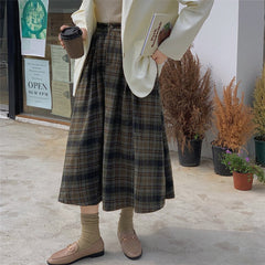 Lushingfell – Karierter Rock mit hoher Taille