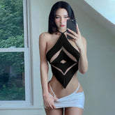 Cutout Halter Knitted Cami Top