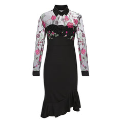 Slim Fit Bronzing Word Umhängetasche Hip Black Dress