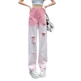 Cool Gradient Shredded Slit Wash Jeans