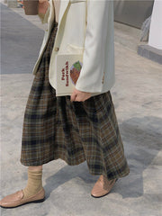 Lushingfell – Karierter Rock mit hoher Taille