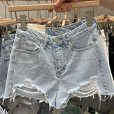 Streetwear-Strand-Jeansshorts im Used-Look