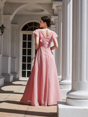 Gerüschtes Maxikleid in Rosa