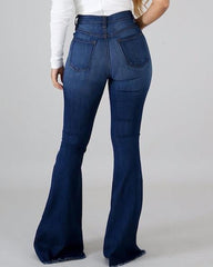 Jeans mit ausgestelltem Bein und hoher Taille