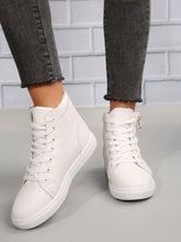 Step It Up Faux Leather Wedge Sneakers