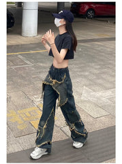 Baggy Herren Cargo-Pocket-Jeans