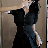 Baumwollhemden mit 3/4-Ärmeln