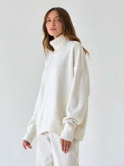 Amsterdam Mock Neck Sweater - Cream - FINAL SALE FATE-001