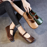 Women Retro Pure Leather Soft Casual Flats Newgew Shoes