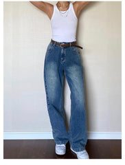 Washed Classic Denim Boyfriend Jeans