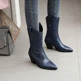 Square Toe Slip On Boots Newgew