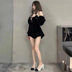 VELVET BLOOMERS JUMPSUIT