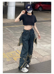 Baggy Herren Cargo-Pocket-Jeans