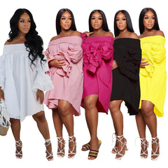 Flounce Off the Shoulder Dress