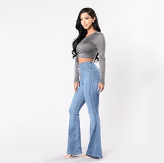 Tongue Twister Super Flare Leg Jeans – Dunkle Waschung