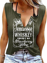 Fun Letter Printed V-neck Sleeveless T-shirt
