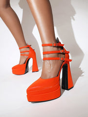 Foster Light Blue Platform Heels