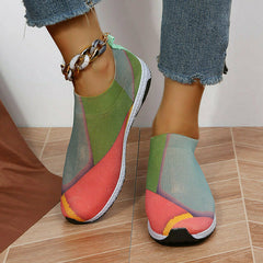 Contrast Color Mesh Sneakers