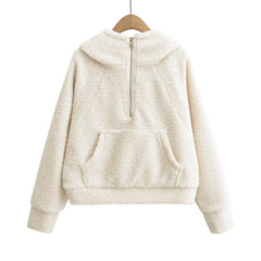 Lamb Wool Oversized Hooded Sweater