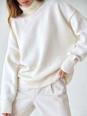 Amsterdam Mock Neck Sweater - Cream - FINAL SALE